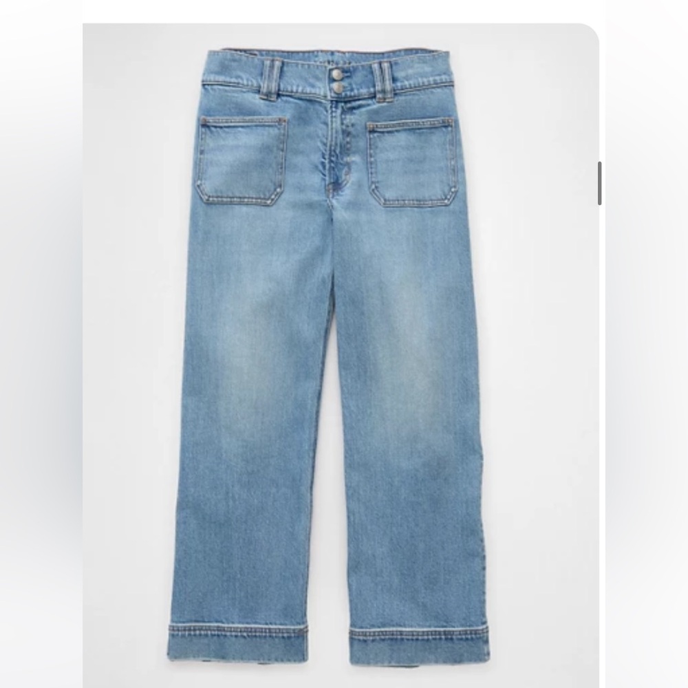 American Eagle Stretch High-Waisted Stovepipe Crop Jean in Gravity Blue